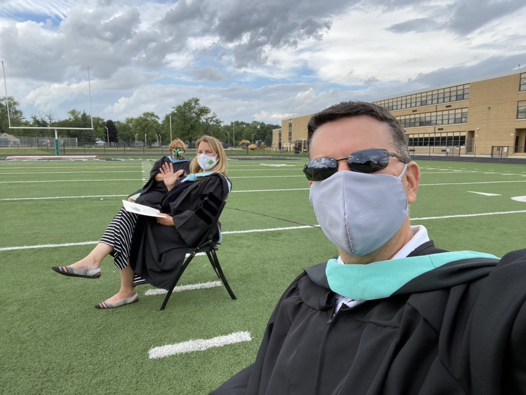 MisterMcCurdy's tweet photo. First outdoor graduation at #olchspride in many years. Beautiful night for the Class of 2020. Once A Spartan, Always A Spartan!  @OLCHSNews @IamDrLietz @lmayolchs @MarcusWargin https://t.co/yn0PdTsc2b