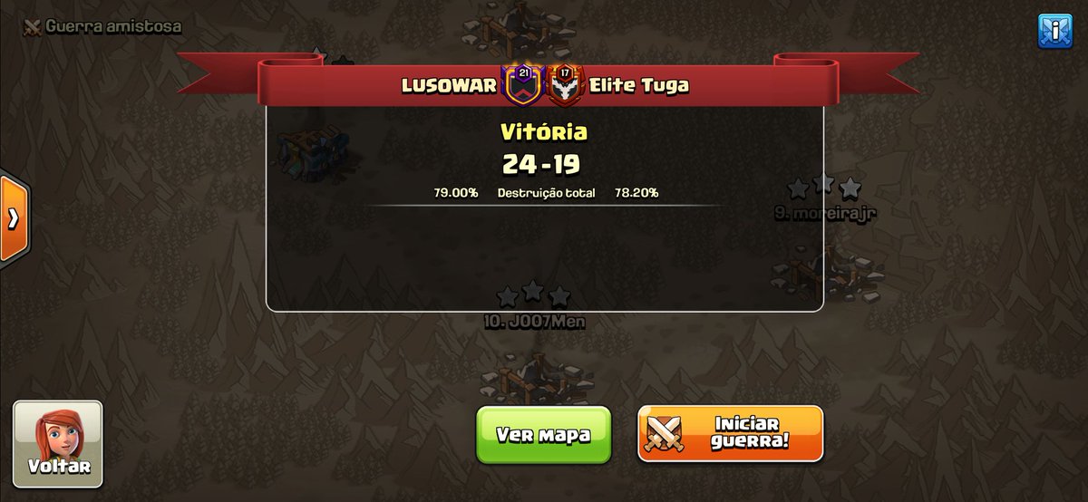 4 pts em 5 ataques na primeira parte da war, decidiram uma vitória sólida na semana 2 da Liga Coc PT. Seguimos fortes 💪🇵🇹