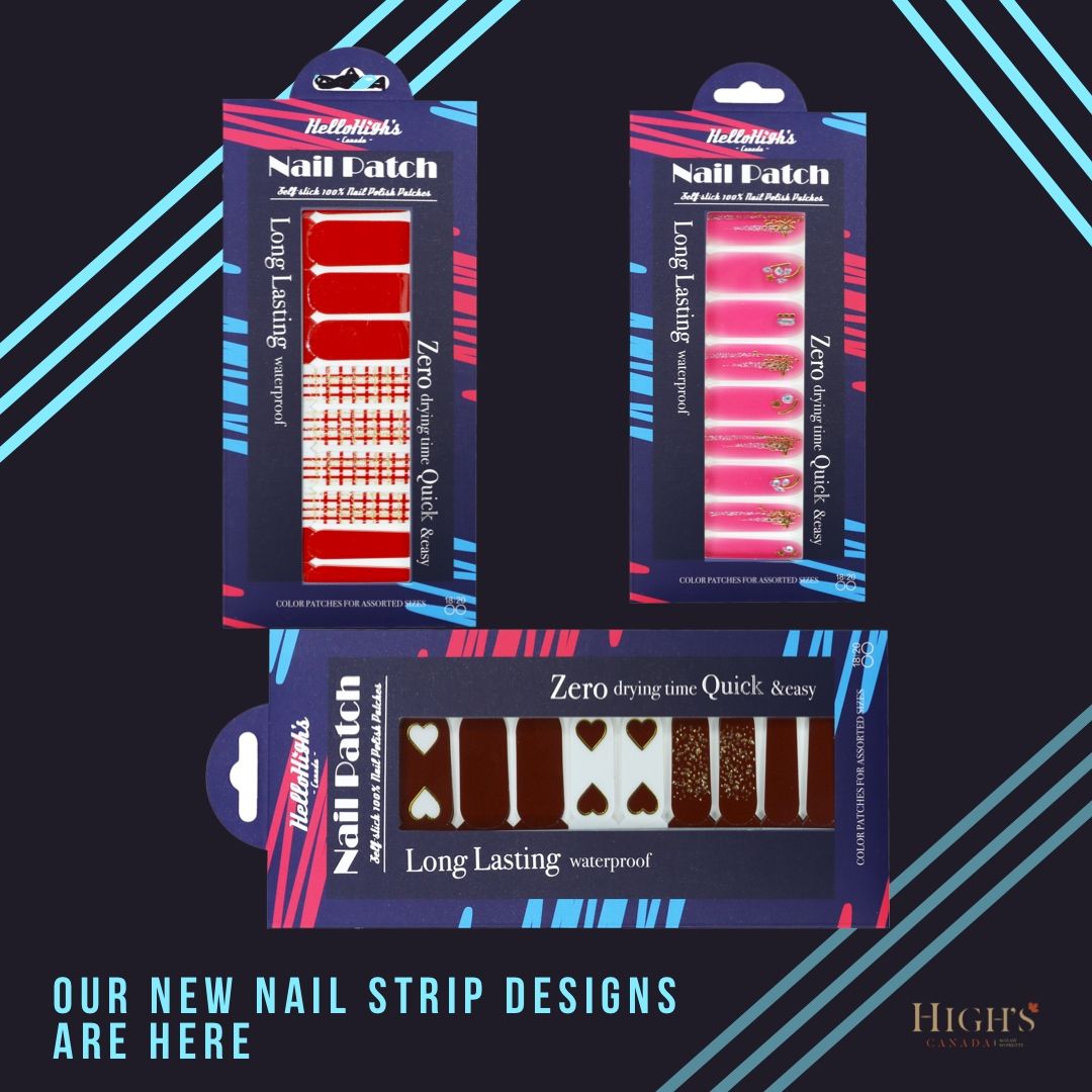 Highs16's tweet photo. High’s Canada NEW DESIGN Nail Strips are HERE

VISIT US https://t.co/nW0X34nsxx

#summer #summertime #designs
#highscanada #highsbeauty #homespa #DIY #beauty #skincare #onsale #nailcare #nails #design #glitter #nailstrips #nailstickers #nailpolish #nailcolours #nailart #gelnails https://t.co/jpPk1kwwNN