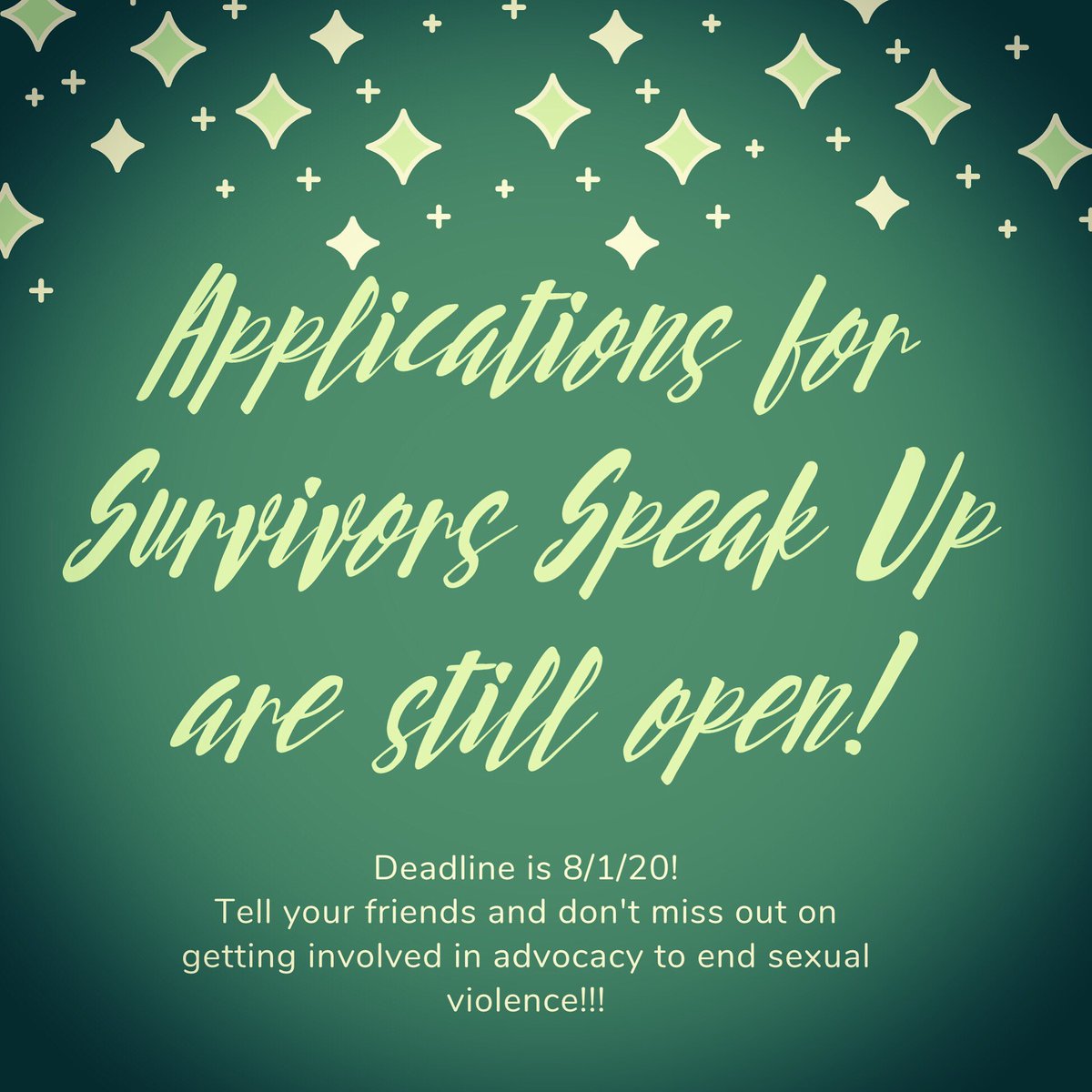 Applications are still open! Closes 8/1/20. Tell your friends!