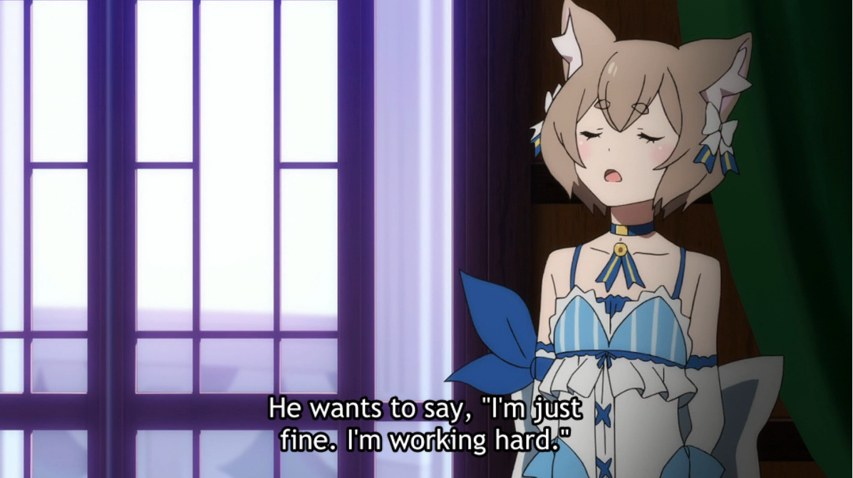 But the point here isn't him having an anxiety attack, but rather him relapsing to old, bad habits: his tendency to escape reality and responsibilities. It can't be helped, it's not his fault; that's his line of thought, criticized by Ferris (and thus the writer) in Arc 3 also.