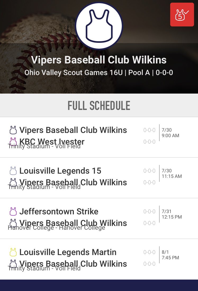 2023 Vipers Baseball Club (Kentucky) RED tweet media