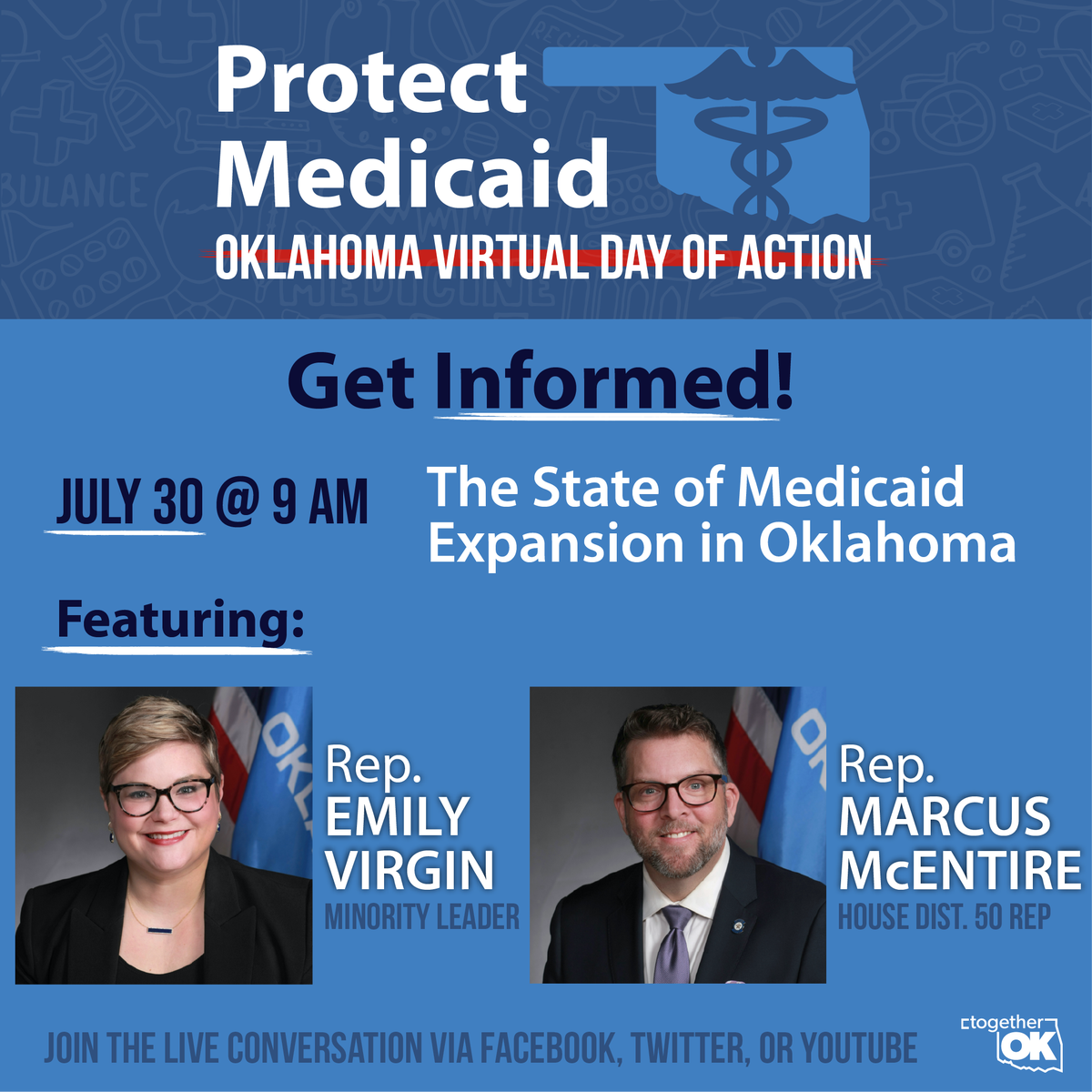 TogetherOK's tweet photo. Now more than ever, it is vital that our #Medicaid program (SoonerCare) continue to provide access to quality health care to Oklahomans. In the coming year, elected officials & state policymakers begin the process of implementing Medicaid expansion following the passage of #SQ802 https://t.co/MHNXLlBcLj