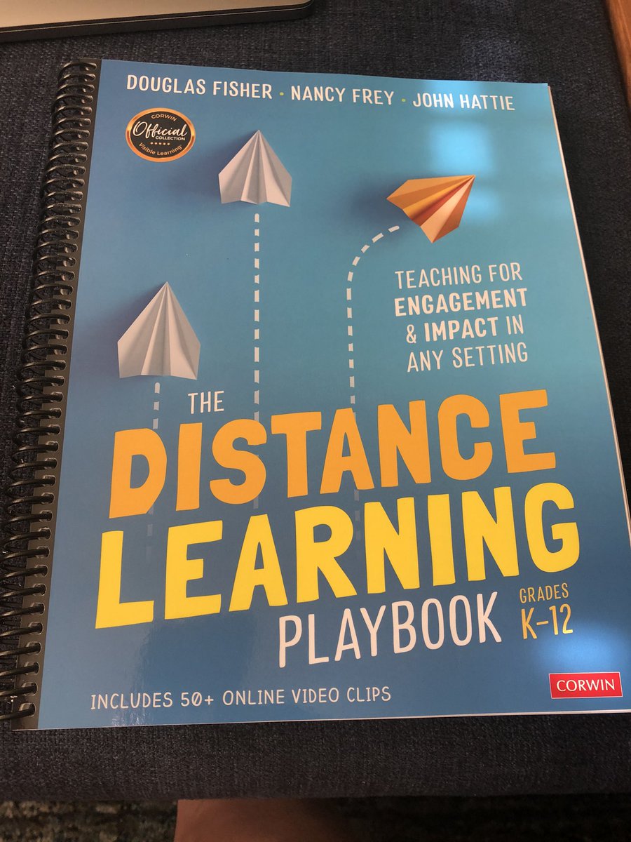 This just-in-time resource arrived today. Every teacher needs this supportive, useable book by Fisher/Frey/Hattie as we move from “crisis teaching” to “distance learning.”  So many useful tools for the unknown ahead. #thedistancelearningplaybook #visiblelearning #teachersrock