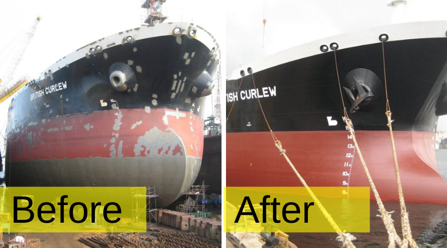 ausenviroblast's tweet photo. Some of our recent work abrasive blasting on the UK registered oil tanker the BRITISH CURLEW. See more of our marine abrasive blasting at https://t.co/ITaZjZAua5 #Boats #shipping #sandblasting #Adelaide https://t.co/wLI2ForZBb