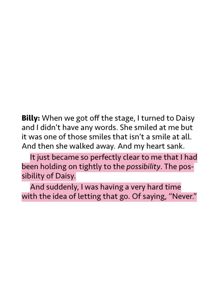 my tears ricochet__________________billy letting go of the possibility of daisy “killed” him; as did the thought of becoming his worse fears