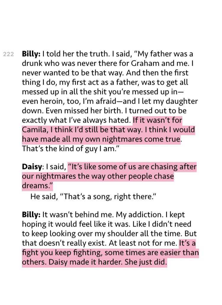 my tears ricochet__________________billy letting go of the possibility of daisy “killed” him; as did the thought of becoming his worse fears