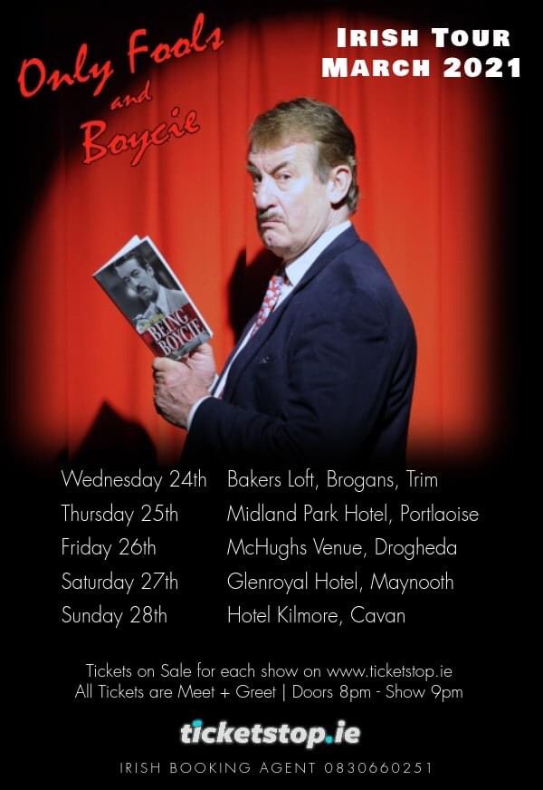johncannon1973's tweet photo. Due to Further Covid19 regulations, I have decided to postpone The Irish Tour for Only Fools and Boycie featuring @BeingBoycie / @awaywithmedia to March 2021
tickets purchased are valid for new dates.. Tickets selling fast @ticketstopie | @PromotionsIsle https://t.co/yi1J2YsfQR