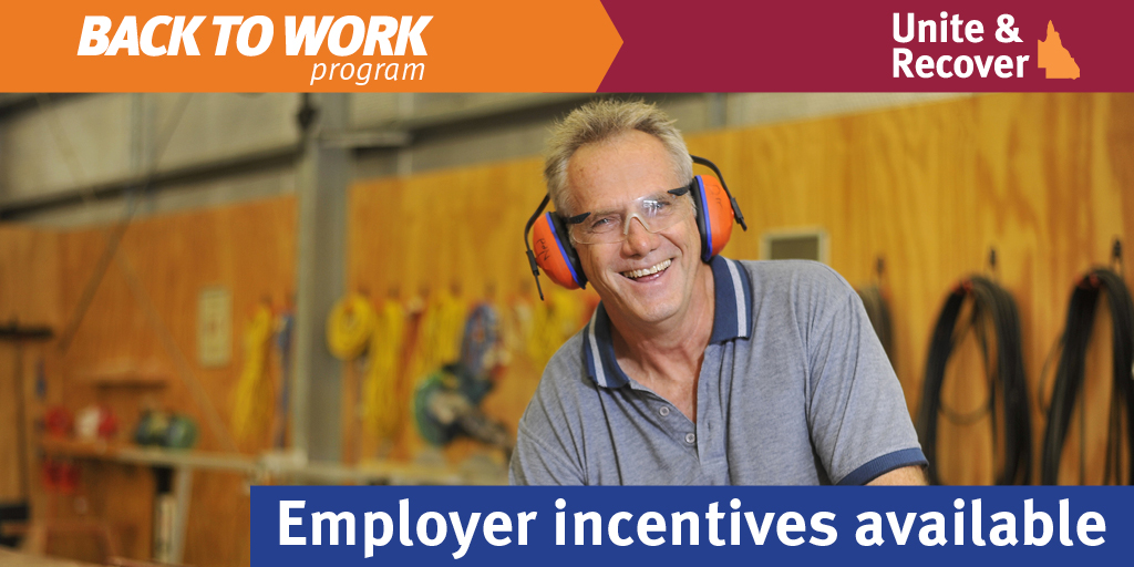 Eligible employers can access up to $20,000 in support payments from Back to Work to employ a young person, apprentice or trainee whose work was affected by COVID-19. Contact an Employer Officer for more info: backtowork.initiatives.qld.gov.au/for-employers