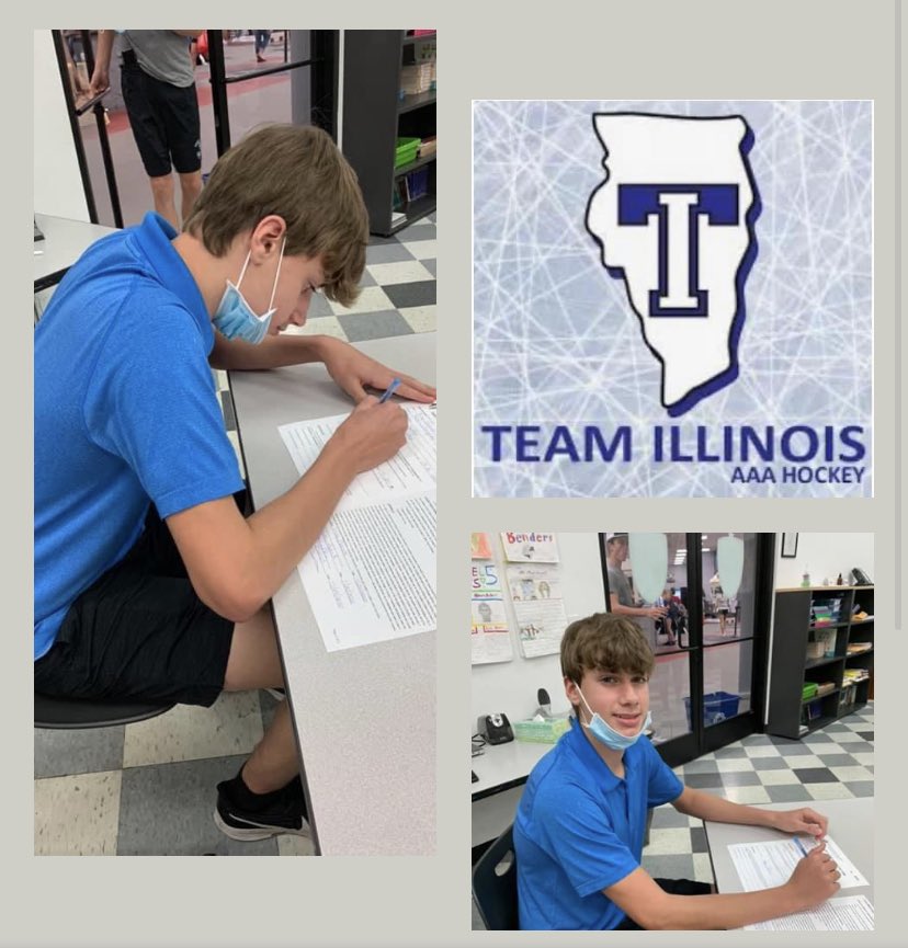 Excited to announce BIG changes 
in the Babich house 🤩 Congratulations to @RileyBabich10 as he signed his AAA card today and will be playing Midget U15 for <a href="/tihockeyaaa/">Team Illinois AAA</a> 🏒💙  #midgethockey #TeamIllinois #Newbeginnings