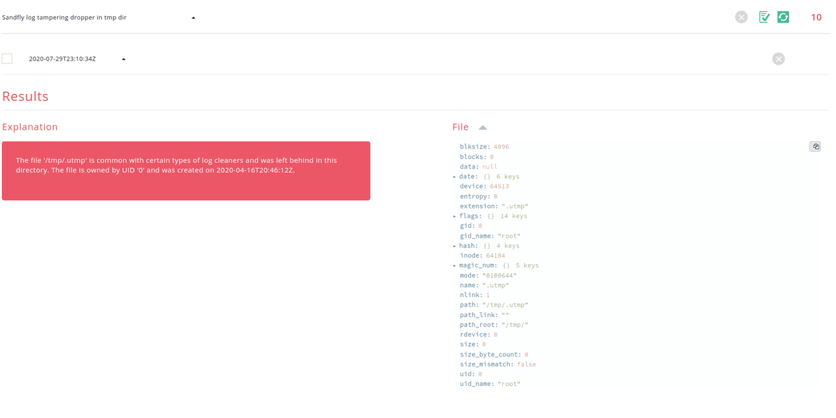 It's also not a bad idea to look in /tmp for signs that a log file tamper dropper was left behind. Some of the tools will core dump and leave behind traces or not clean up properly. Finding their traces is as good as finding the tampered audit log.  #DFIR