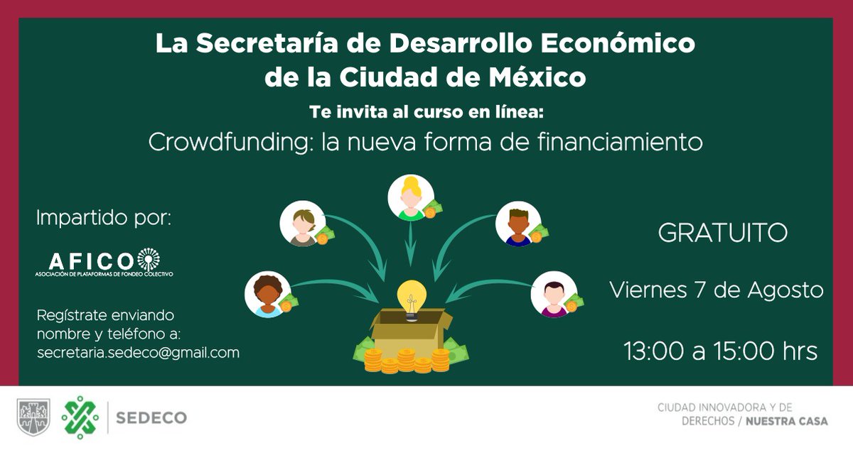 SedecoCDMX's tweet photo. ✅ En #Agosto tenemos #CursosOnline para ti:
🗓 Lunes 3 "Introducción a las neuroventas" por #NCQI
🗓 Miércoles 5 "Medidas Sanitarias en la Nueva Normalidad" por @AGSANITARIA
🗓 Jueves 6 "Training de Servicios #FedEx" por @fedexteayuda
🗓 Viernes 7 "Crowdfunding" por @AFICO_MX https://t.co/MG2Mwrv4mY