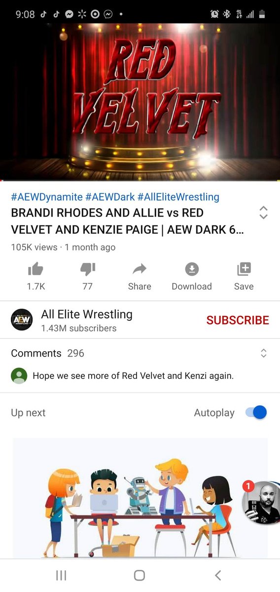 EonPhaze's tweet photo. @TonyKhan 105K views with 1.7K Likes on YouTube for their match on AEW Dark!! Why isn't @theeredvelvett signed to @AEWonTNT ?! Numbers speak for themselves!! @CodyRhodes #AEWonTNT https://t.co/PZe0X4hTji
