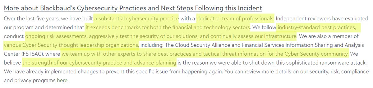 The notice then somehow - *magically* - concludes (with much hubris) about how top-notch their cyber-things are:
