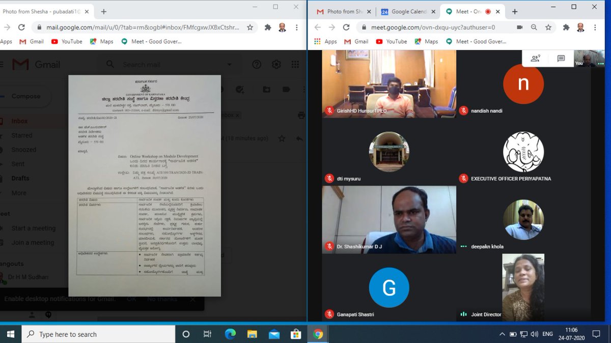 AtiMysuru's tweet image. ಸಂಸ್ಥೆಯಲ್ಲಿ ಆನ್ ಲೈನ್ ಮುಖಾಂತರ ದಿನಾಂಕ;24.07.2020 ರಂದು ಒಂದು ದಿನದ“ಸಾರ್ವಜನಿಕ ಆಡಳಿತದ ತರಬೇತಿ ವಿನ್ಯಾಸ ಕಾರ್ಯಗಾರವನ್ನು” ಹಮ್ಮಿಕೊಳ್ಳಲಾಗಿತ್ತು. ಜಂಟಿ ನಿರ್ದೇಶಕರಾದ ಶ್ರೀಮತಿ.ಭಾಗ್ಯಲಕ್ಷ್ಮಿ ರವರು ಕಾರ್ಯಗಾರದ ಉದ್ದೇಶವನ್ನು ತಿಳಿಸಿ ಅಧಿಕಾರಿಗಳೊಂದಿಗೆ ಮಾತನಾಡಿದರು 
#ATI #DG #Module_Development #Public_Administrative