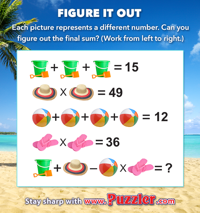 puzzler_no1's tweet photo. #ThrowbackThursday This is sum summer puzzle! #arithmetic #mathsisfun #mentalarithmetic #nobrackets #braintraining #summerfun https://t.co/9WpELNAqlf
