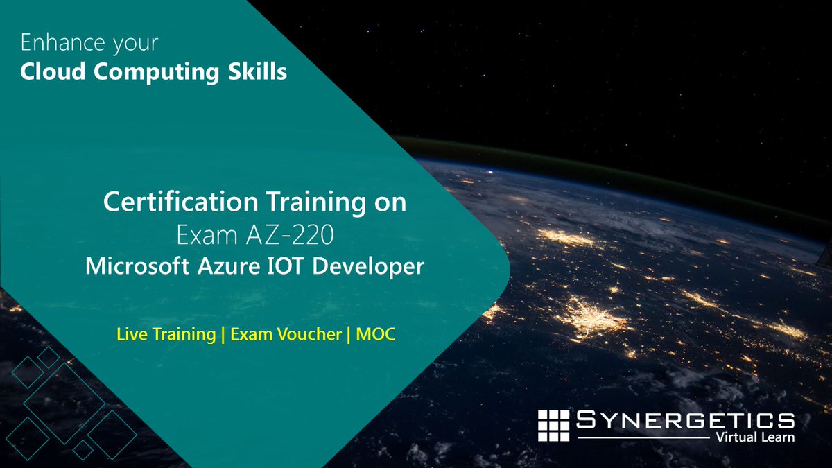 synergetics1's tweet photo. Become an IOT Proficient with AZ- 220 Microsoft IOT Certification
#synergeticslearning #az220 #az220exam #microsoftcertification #azurecertification #microsoftazure #iotdeveloper #iot 
Learn more: https://t.co/B1giapKGZg https://t.co/DZLLv0Xn02