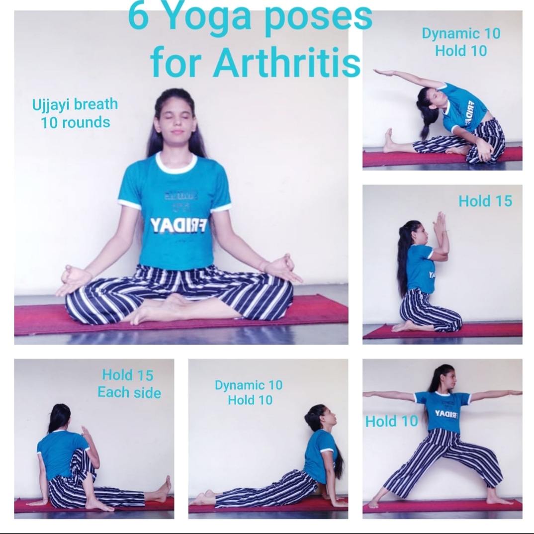 lavikasindhu's tweet photo. 6 Yoga poses for arthritis.
Regular yoga practice can help with many of the symptoms of arthritis, such as improve the joint mobility, reduce pain, and help with managing stress.
#yogatherapy #yoga #arthritis #pureyoga  #onlineyoga  #liveonlineyogaclasses  #fitindiamovement https://t.co/76dJcYuHIn