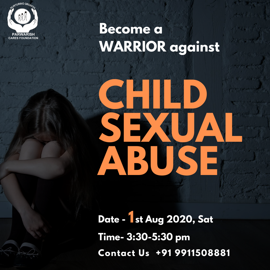 Parwarish_PIPPL's tweet photo. Become a Warrior against #childsexualabuse CSA. 

Register Here
https://t.co/gF9SQ3GLnj

MASTER CLASS on Child Sexual Abuse (CSA) – AAO BAAT KARIEN
Date - 01 August 2020
Time- 3:30-5:30 pm 
Cost - INR 200/- per person

#childrights  #childhelpline https://t.co/Iv7ogRYO6F