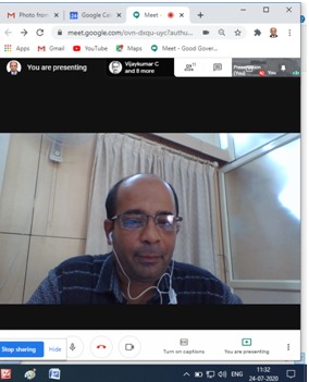 AtiMysuru's tweet image. ಸಂಸ್ಥೆಯಲ್ಲಿ ಆನ್ ಲೈನ್ ಮುಖಾಂತರ ದಿನಾಂಕ;24.07.2020 ರಂದು ಒಂದು ದಿನದ“ಸಾರ್ವಜನಿಕ ಆಡಳಿತದ ತರಬೇತಿ ವಿನ್ಯಾಸ ಕಾರ್ಯಗಾರವನ್ನು” ಹಮ್ಮಿಕೊಳ್ಳಲಾಗಿತ್ತು. ಜಂಟಿ ನಿರ್ದೇಶಕರಾದ ಶ್ರೀಮತಿ.ಭಾಗ್ಯಲಕ್ಷ್ಮಿ ರವರು ಕಾರ್ಯಗಾರದ ಉದ್ದೇಶವನ್ನು ತಿಳಿಸಿ ಅಧಿಕಾರಿಗಳೊಂದಿಗೆ ಮಾತನಾಡಿದರು 
#ATI #DG #Module_Development #Public_Administrative