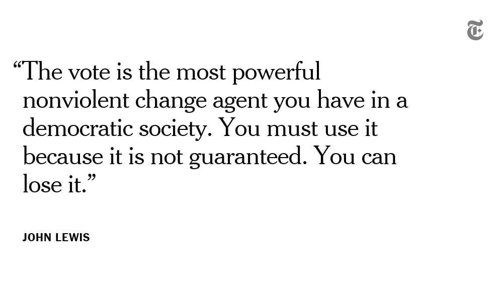 katiekings's tweet photo. Mr. Lewis’s final words are a call to action. “Democracy is not a state,” he says. “It is an act, and each generation must do its part to help build what we called the Beloved Community, a nation and world society at peace with itself.” (5/x) https://t.co/fJFrrvTS9R https://t.co/VImVU5McOf