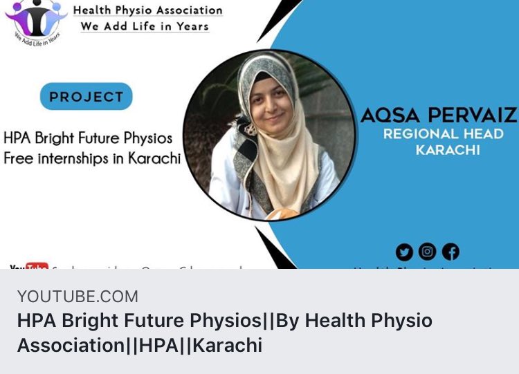 HPA_Pakistan's tweet photo. https://t.co/3CdGwOzJ2R
More details about HPA, Do visit it and knew when we are going to start free internship in karachi
Regional head karachi
#dr_aqsa 
#hpainternship #allaboutphysiotherapy #hpateam https://t.co/bNBvK1lWm4