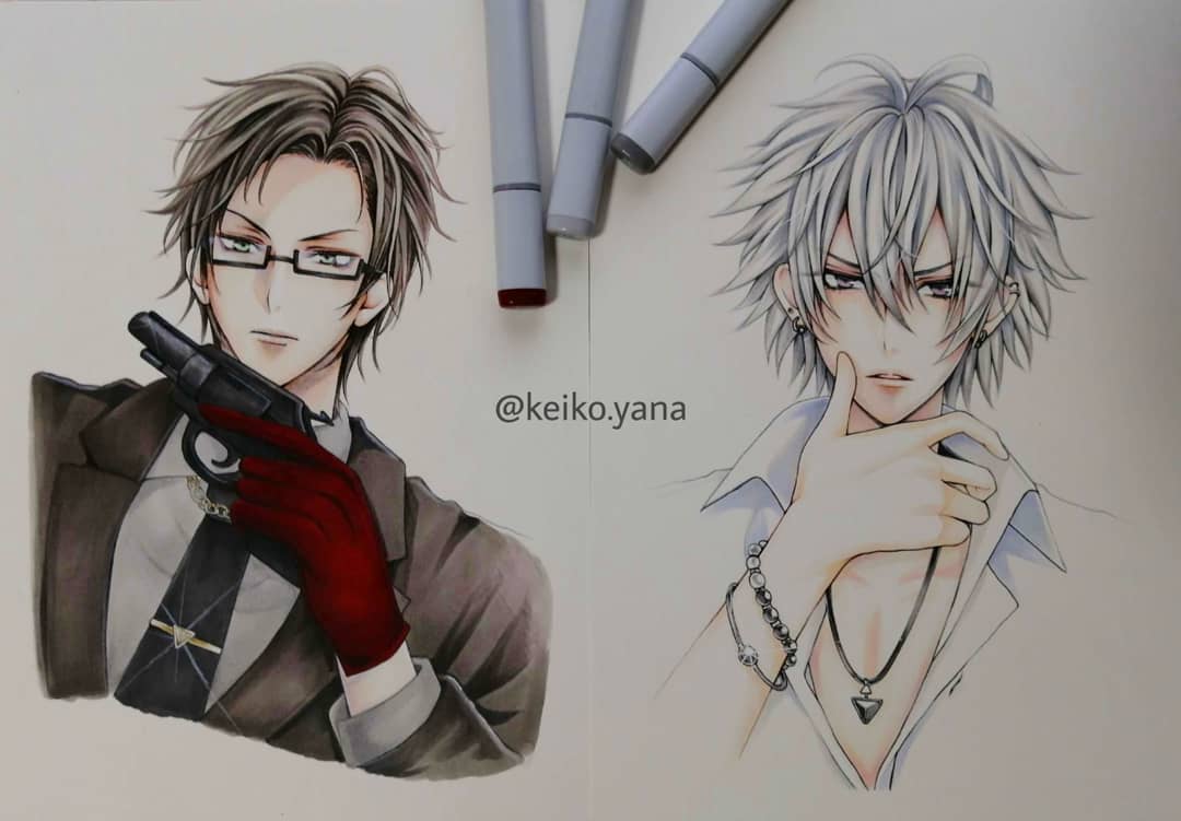Keiko Yana 推し ヒプマイ ヨコハマ 入間銃兎 碧棺左馬刻 お絵描き イラスト Keiko Yana 推し ヒプマイ ヨコハマ 入間銃兎 碧棺左馬刻 お絵描き イラスト
