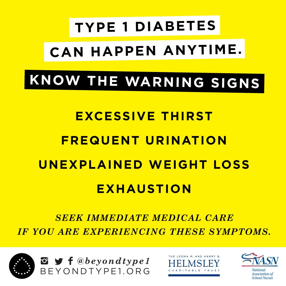 DeborahHealy_'s tweet image. Q: Do you wait for another tragedy to happen before you share the T1D warning signs posters? Or do you share the posters hoping that you can prevent a tragedy? A: My answer is simple. I’m NOT waiting! I’m trying to prevent more needless tragedies. Share a poster and save a life!