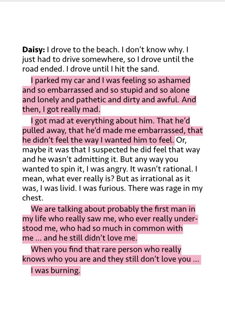 mad woman_____________daisy writing regret me after billy rejected her