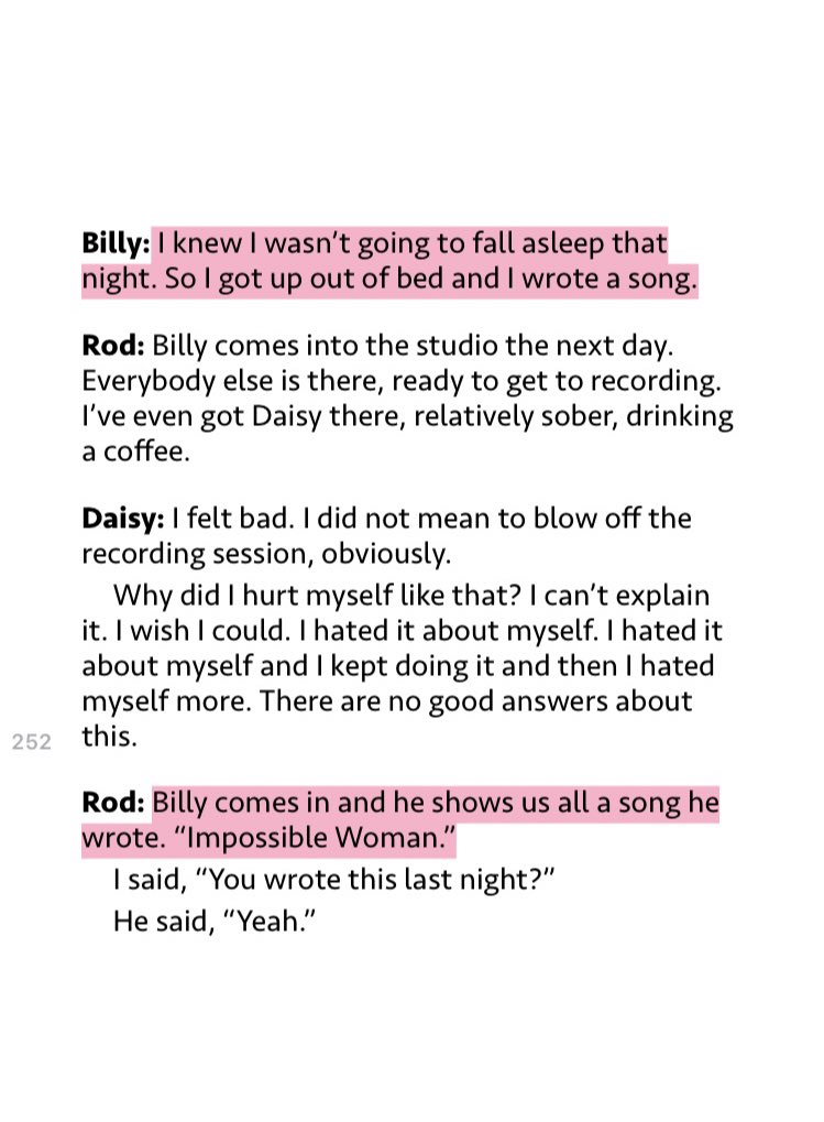 epiphany __________billy writing “impossible woman” while being unable to sleep after seeing daisy at her house party
