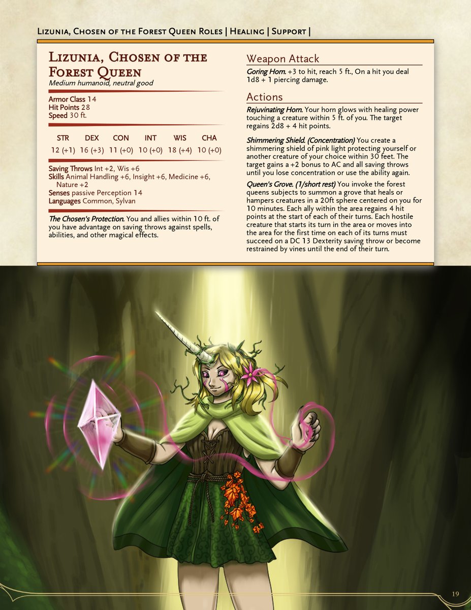 Lizunia, Chosen of the Forest Queen
| Support | Healer |