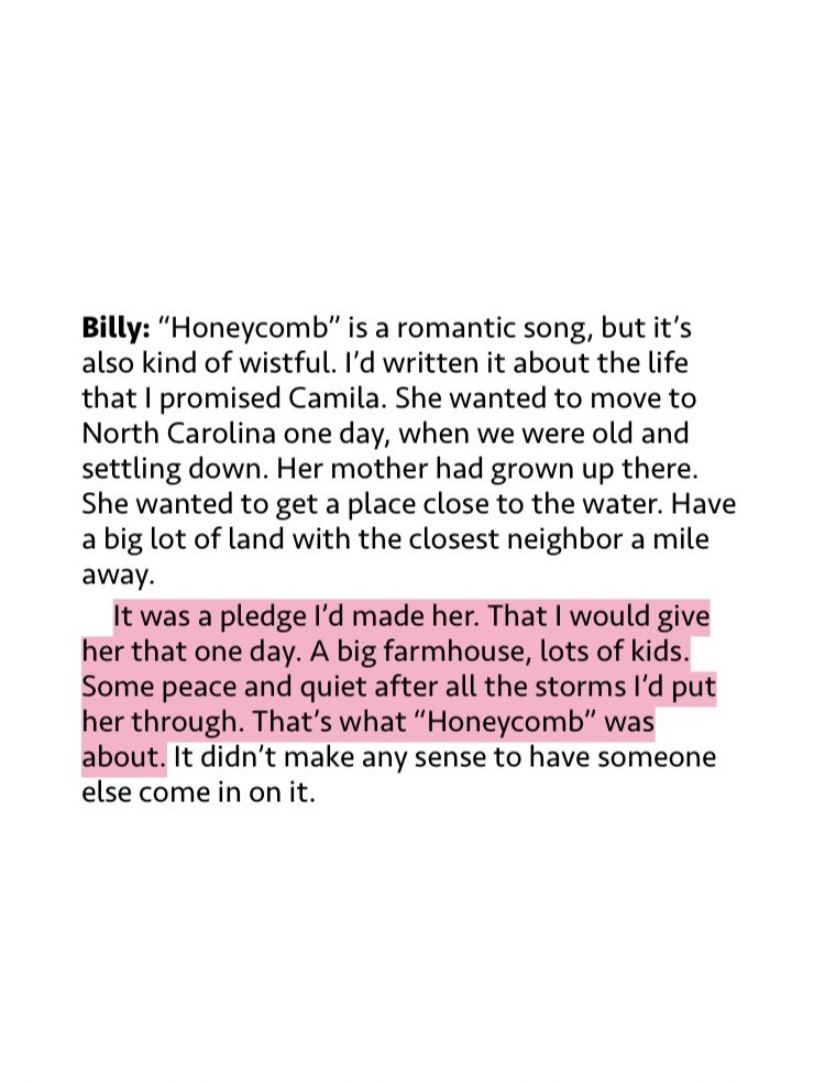 peace_______billy writing honeycomb about the life he promised camila despite not believing he could be the man to give it to her