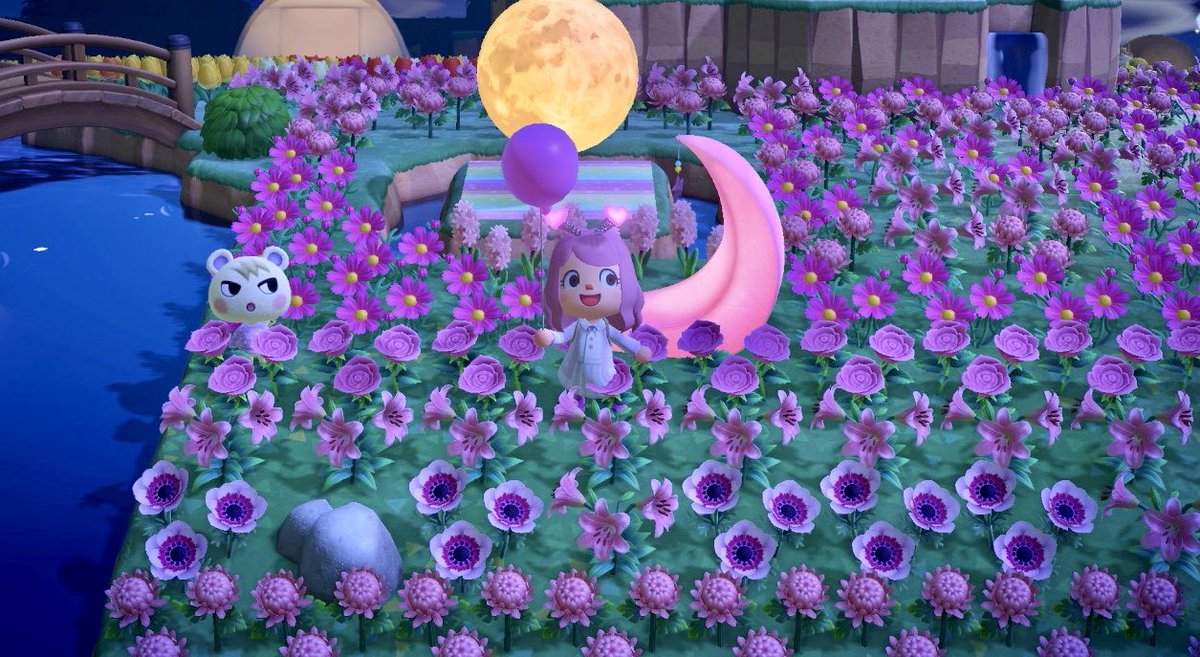 virtuousisland's tweet photo. After party vibes back at the virtual 🏠 lol ✨💞 Marshal out on his garden walks ✨🌙  I got so lucky &amp; got 💖 BOPPERS #blesssed #acnh #AnimalCrossingNewHorizons #ACMarshal https://t.co/N6fdI5sKz5