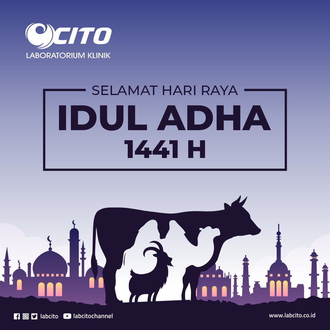 labcito's tweet photo. Laboratorium Klinik CITO mengucapkan Selamat Hari Raya Idul Adha 1441 H.
#LabCITO #iduladha #harirayaiduladha #iduladha1441h #ceklab https://t.co/jYlEdhR5kJ