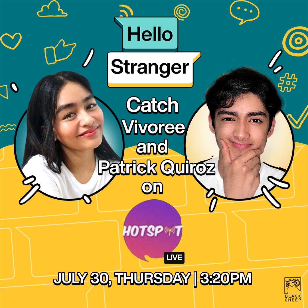 Black_SheepPH's tweet image. Catch @vivoree and @patrickquiroz_ on Hotspot Live later today! 🖤🖤🖤 #HelloStrangerEP6