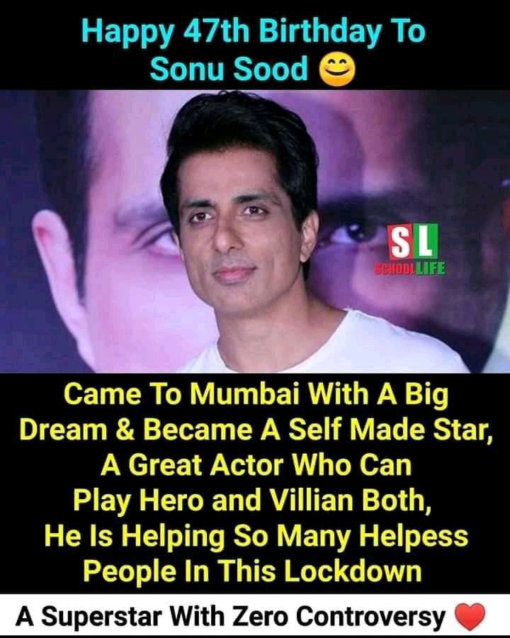 Krishna72668679's tweet photo. Happy Birthday @SonuSood sir🎉🎉 https://t.co/EvRgiSVq4T