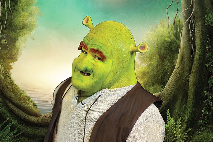 Really in awe of this shrek musical makeup. 