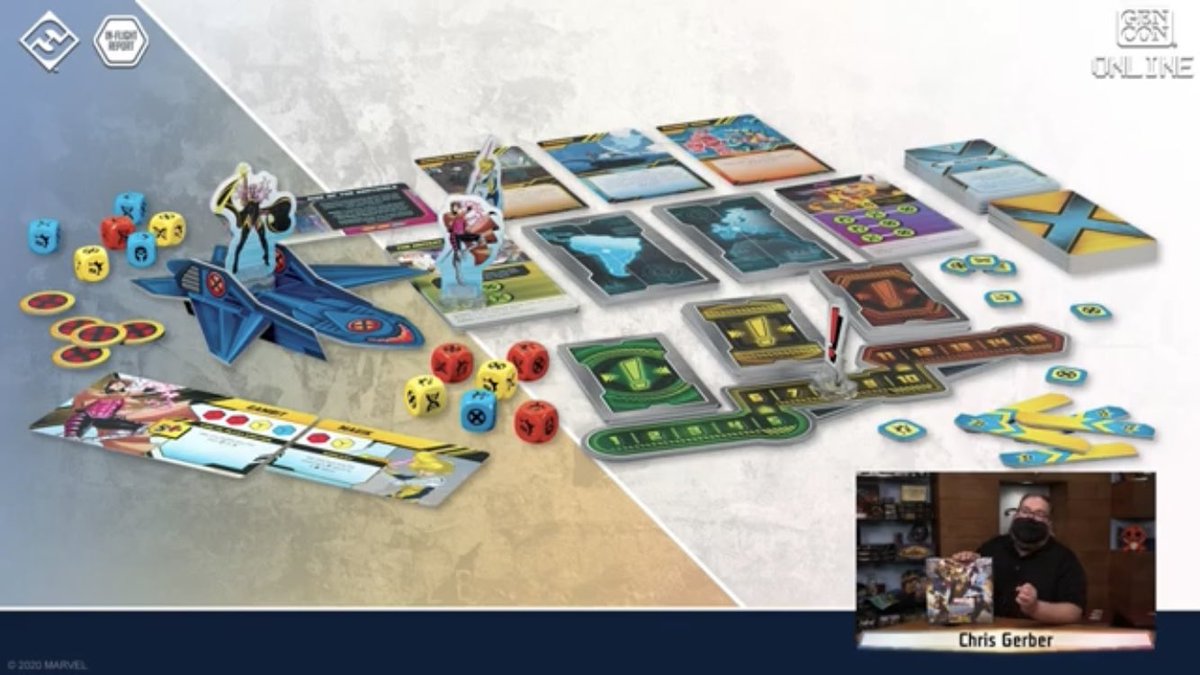 BCboardgamers's tweet photo. [Ryan] @FFGames #Xmen #MutantInsurrection is a new product releasing Q1 2021! 
A dice based, cooperative game, allowing players to assume roles of famous X-men and taking on familiar scenarios. https://t.co/0eA1N279Oy