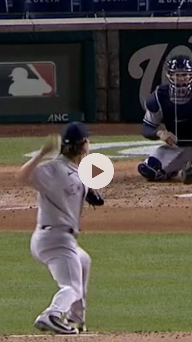 throwing AGAINST his front side as early as he should be. That’s problem numero uno. This leads to the over rotation I mentioned earlier. Problem 2, is that his arm isn’t on plane with rotation of his trunk like it should be. You can even see his head pull glove side a bit to