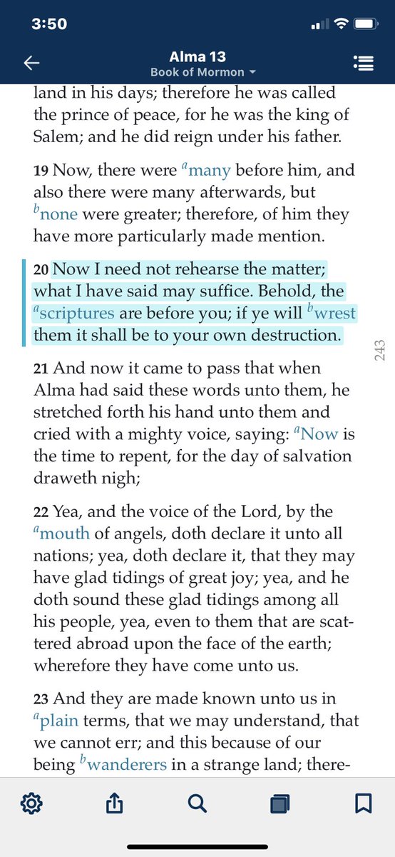 Alma 13. Wresting the scriptures was a problem back then. It still is today. Follow the prophet  #HearHim #DezNat