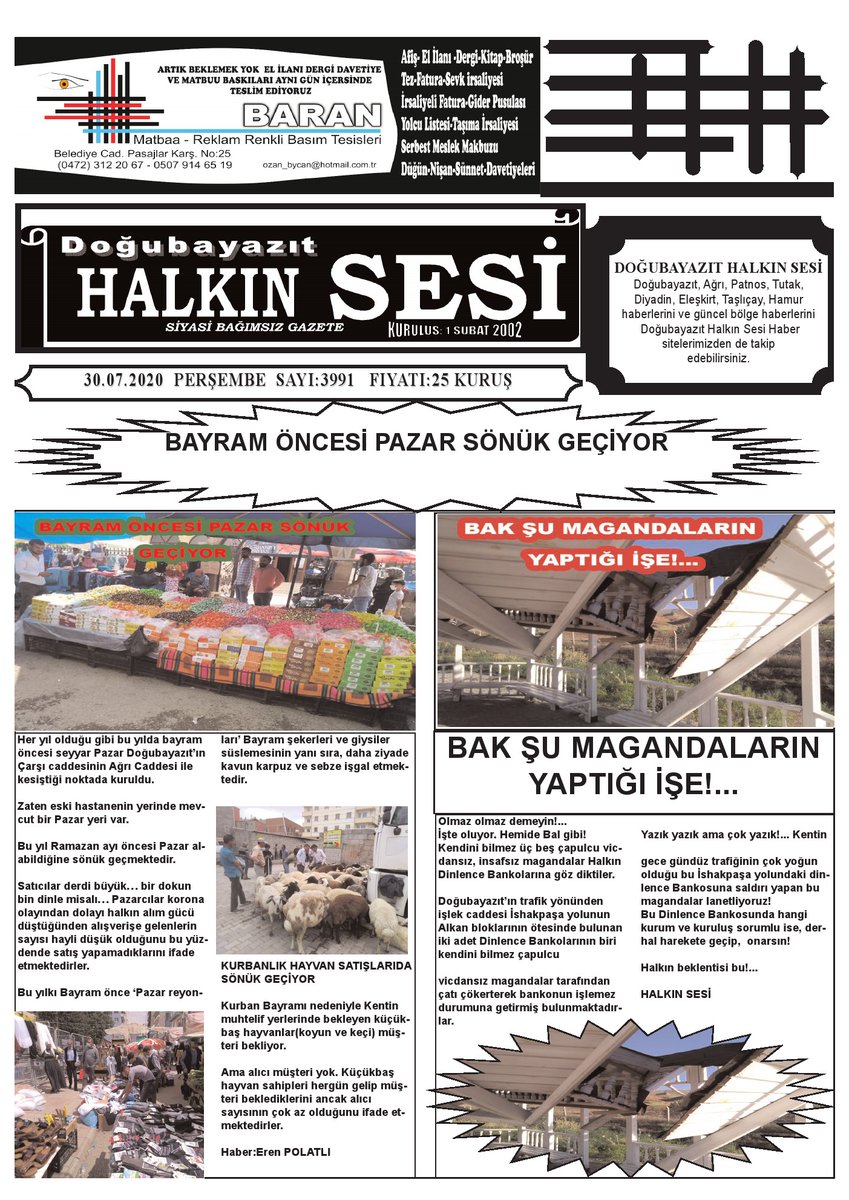 CevdetBaycan's tweet photo. 30.07.2020 TARİHLİ GAZETE https://t.co/OVBocujm4g