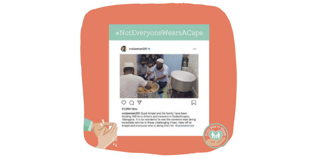 Kudos to Syed Amjad for his selfless service to the lorry drivers in #Telangana 🙌🏼
Check our website buff.ly/2P4ztS0 to know how you can get involved with our efforts to help #feed those in need.
Image and story credit: <a href="/vvslaxman281/">VVS Laxman</a> on Instagram
#COVID19 #StaySafe