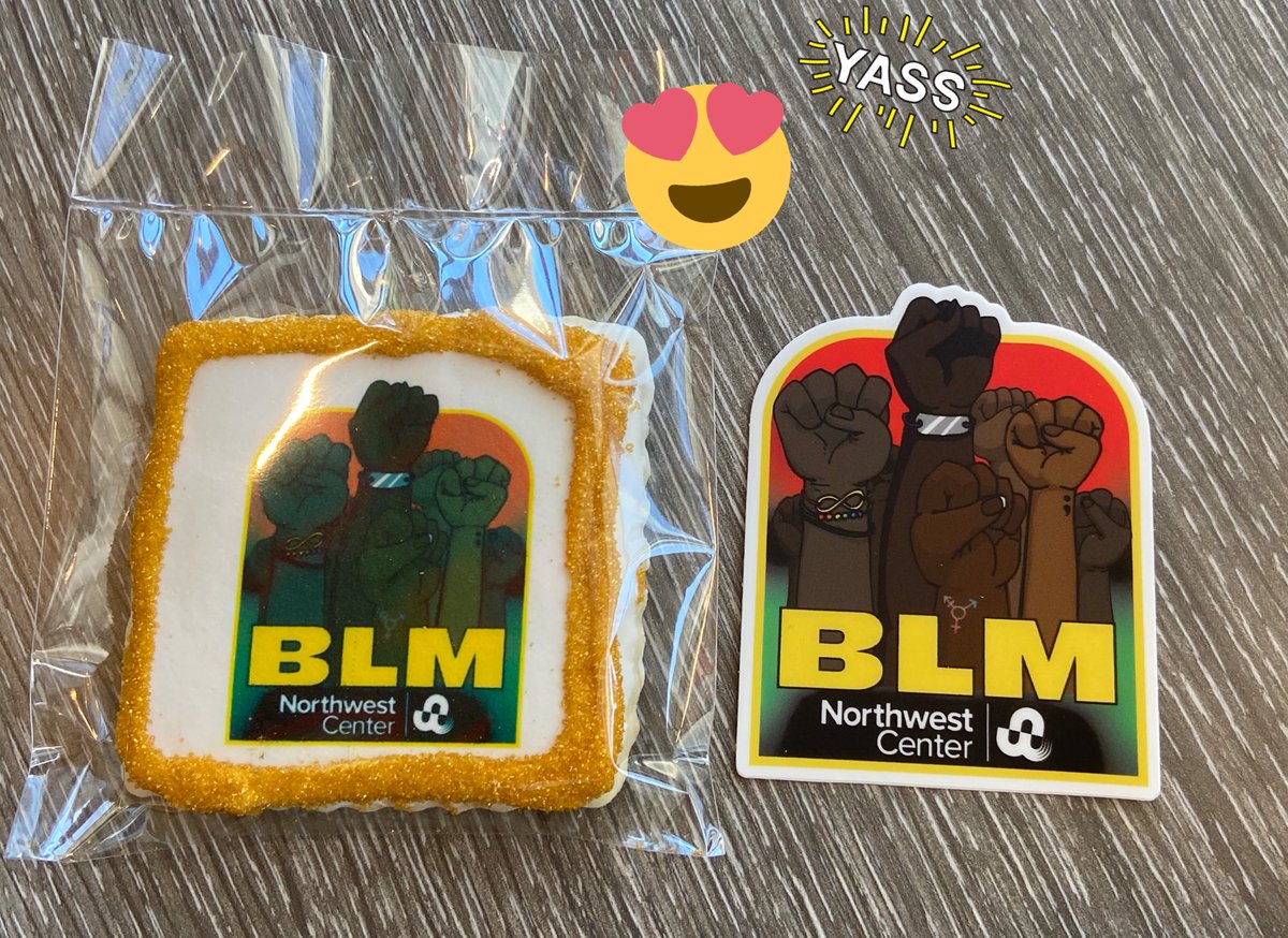 AddyAddyO's tweet photo. Highlight of my day was having my artwork show up on a cookie &amp; sticker! I love working with special groups to create things like this. Thank you, @nwcenter, for allowing me to do what I love everyday!
(Also: thanks again, @JussFlyyEvents! You nailed it! We’ll stay in touch!)#BLM https://t.co/FeUTPhyoBc