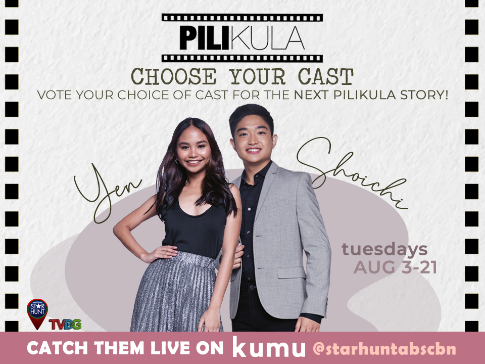 starhuntabscbn's tweet photo. This is it! #ShoiYen ang bibida every Tuesday sa PILIkula! Support them to be the next PILIkula lead stars by joining their livestream starting this August on @starhuntabscbn Kumu! 🎬https://t.co/3jPe8hX7LB @Shoichi_Oka1026 @theyenquirante https://t.co/aYL8iiQDNf