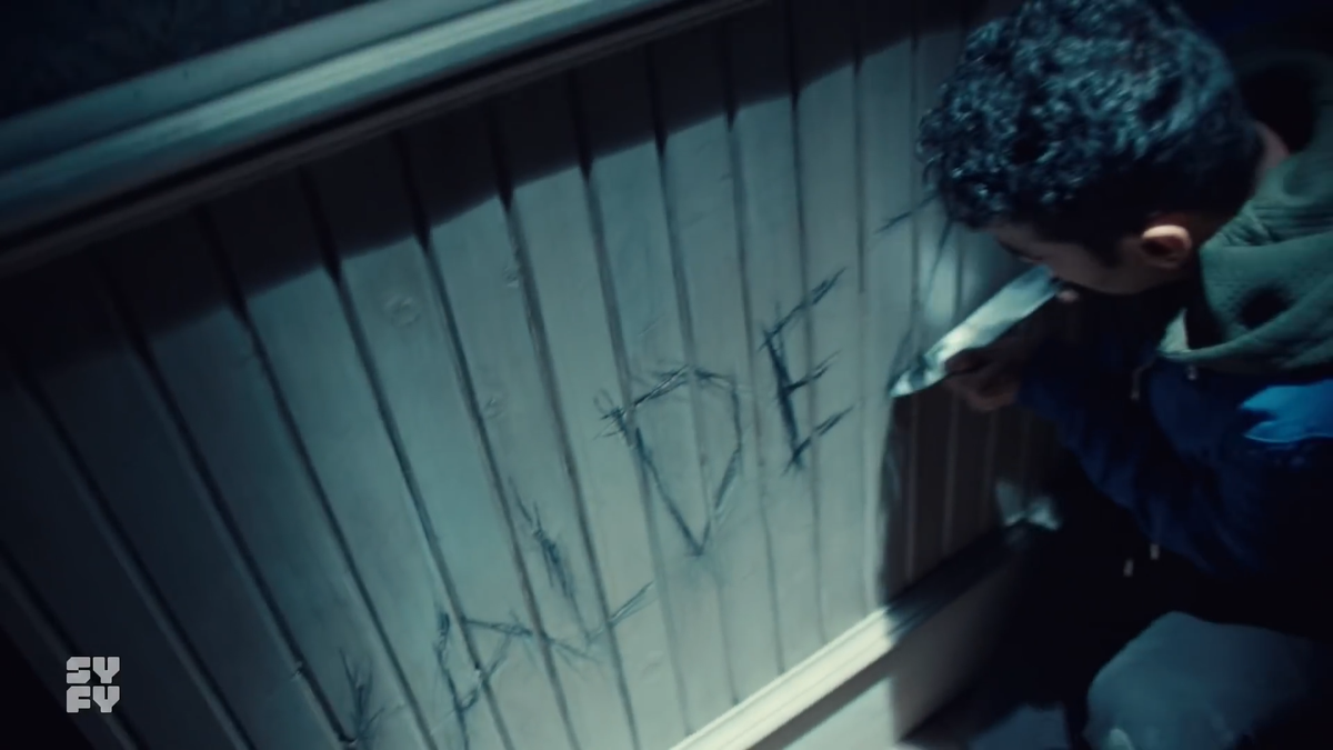 The illusion of a flashback has begun as Jeremy is now carving the final touches on the Z of Valdez.