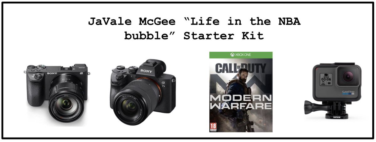 3/ When McGee was packing for the Orlando bubble, he asked Dismang if he should bring a camera. Dismang said yes and McGee ended up bringing three (Sony a6500, Sony a7, Go Pro Hero 7).