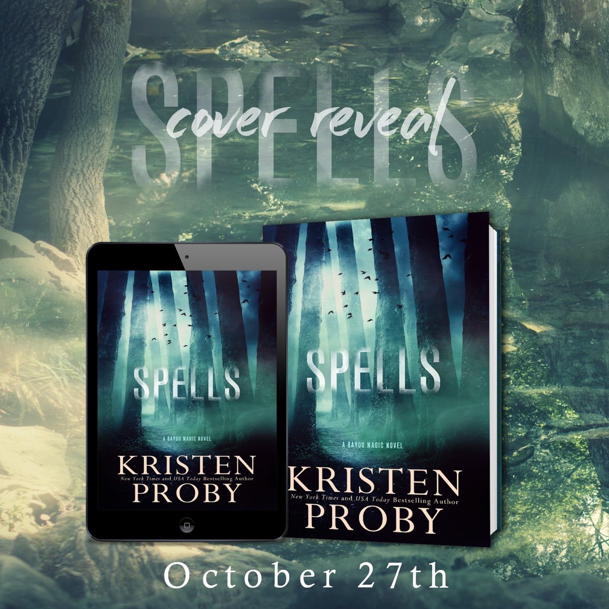 PetersTara80's tweet photo. @Handbagjunkie has revealed the gorgeous cover for Spells, releasing October 27, 2020!
 Preorder today!
Amazon: https://t.co/g80bKVm4x1 
  @valentine_pr_ #kristenproby #BayouMagic #Spells#ParanormalRomance #Thriller #EscapingaKiller #HeroineinDanger #SupernaturalPowers https://t.co/hF0p73HNR0