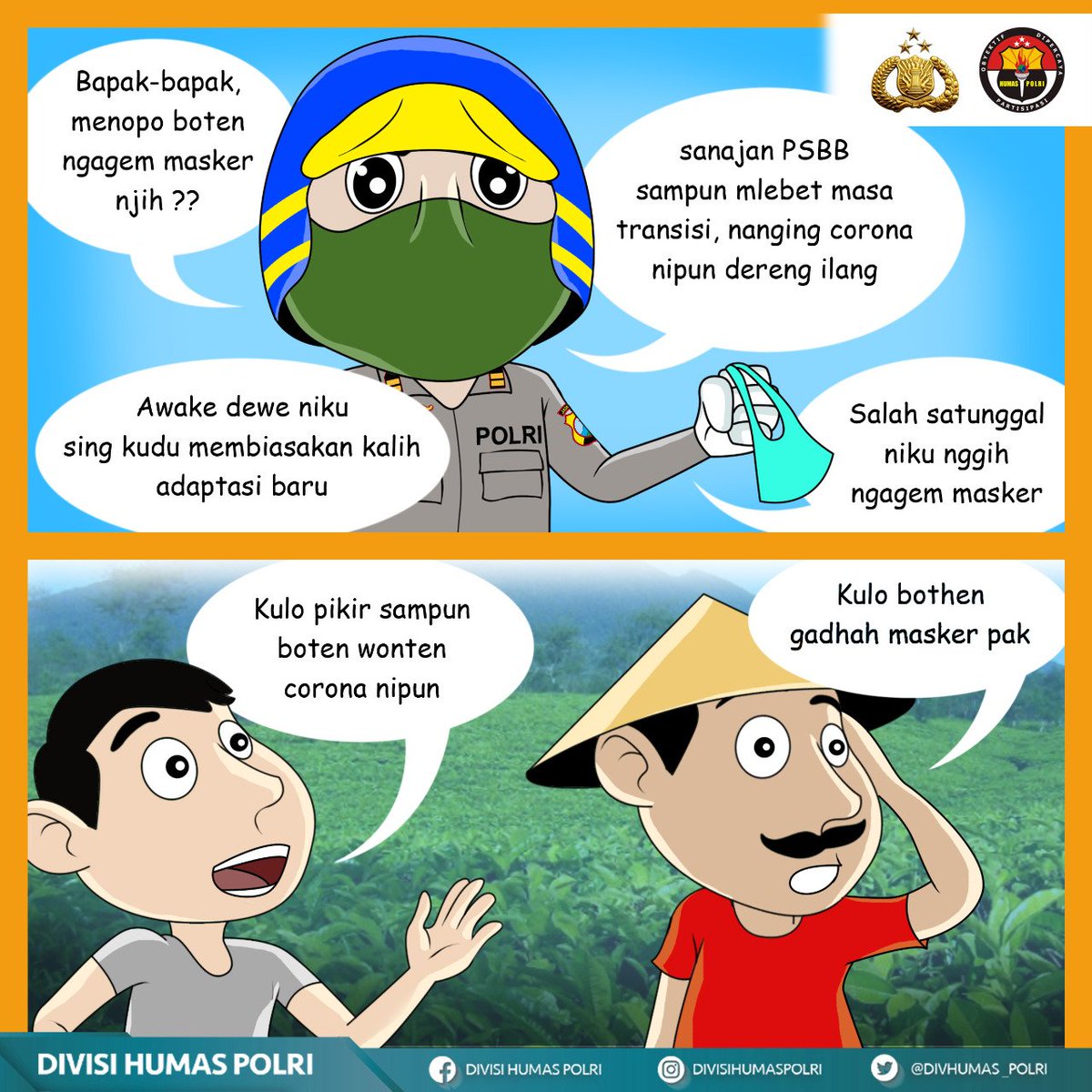 BIDTIK_KALTENG's tweet photo. Selalu biasakan diri untuk menggunakan Masker
#PolriAjakPakaiMasker https://t.co/YA1tlInl7D