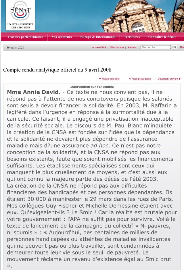Il y a 7 883 Ehpad en France pour un marché de 30milliards d’€.43% d’Ehpad publics31,5% d’Ehpad privés à but non lucratif25,5% d’Ehpad privés à but lucratif.En 2008, un compte rendu du Sénat fustige le plan Raffarin assimilé à une privatisation de la Sécu :