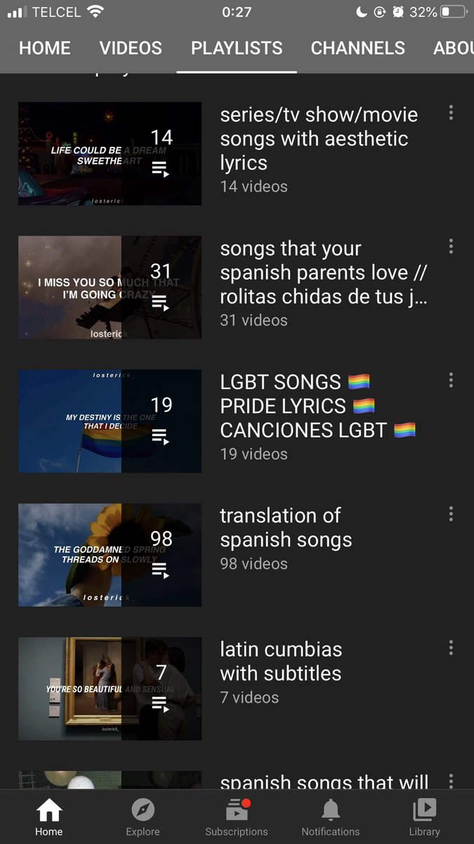 since my notifications are blowing up i have something to promote:this is my youtube channel where i mostly do english translations of spanish songs w/aesthetic lyrics, i also do it with some english songs too so hope you can check it  https://www.youtube.com/channel/UCoXGN6w-NE35EhLjWh3XXAA